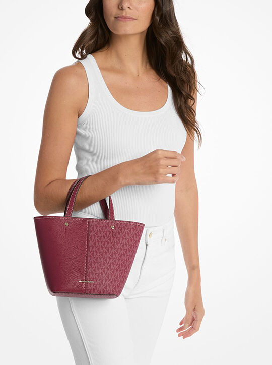 michael kors flora medium signature logo and pebbled leather crossbody bag