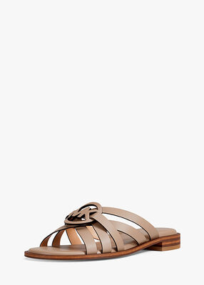 michael kors erika leather slide sandal