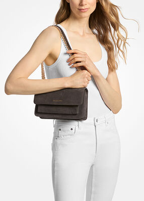 michael kors حقيبة كتف كبيرة من جلد الغزال كلير