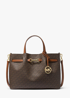 michael kors carson medium signature logo satchel
