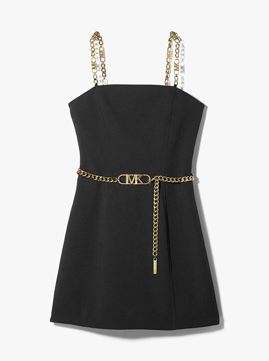 Stretch Crepe Belted Mini Dress michael kors stretch crepe belted mini dress
