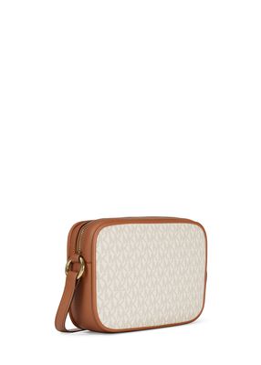 michael kors jet set travel large signature logo camera crossbody bag