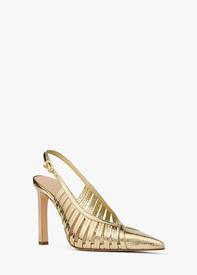 michael kors adriana metallic leather pump