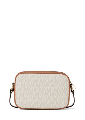 michael kors jet set small signature logo camera crossbody bag