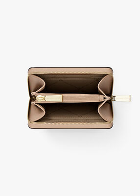 michael kors jet set small pebbled leather zip around card case
