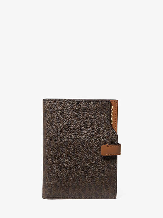 michael kors jet set signature logo passport wallet
