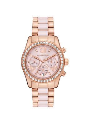 michael kors lexington pav  pink tone and ceramic watch