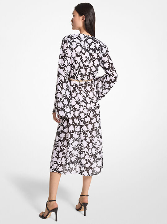 Floral Georgette Midi Dress michael kors floral georgette midi dress