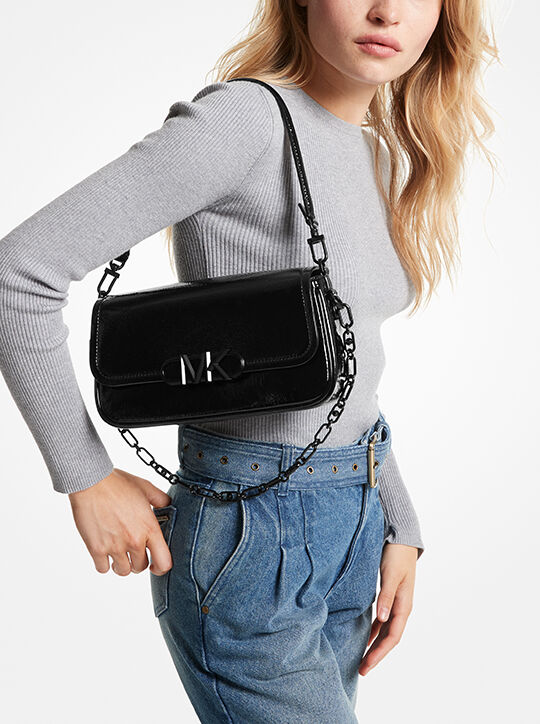 michael kors حقيبة كتف باركر جلد لامع