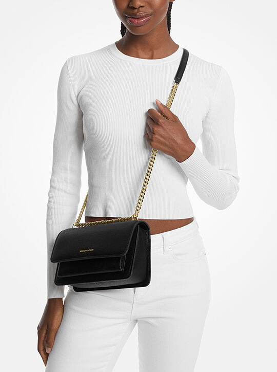 michael kors claire large pebbled leather convertible shoulder bag