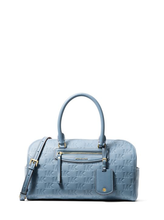 Jet Set Travel Medium Logo Embossed Leather Duffel Crossbody Bag michael kors jet set travel medium logo embossed leather duffel crossbody bag