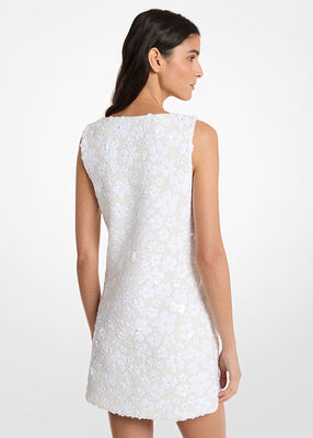 michael kors floral embellished scuba mini dress