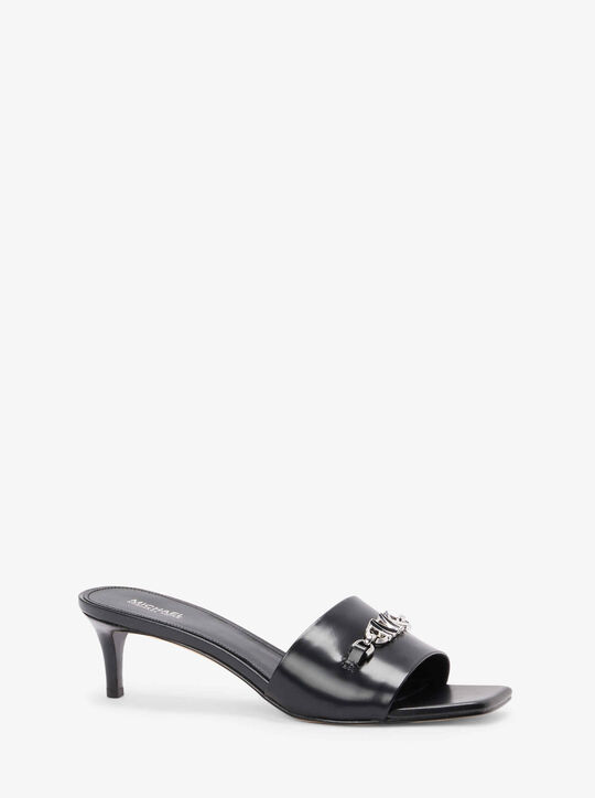 Rebecca Leather Kitten Heel Sandal michael kors rebecca leather kitten heel sandal