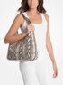 michael kors nolita large snake embossed leather hobo shoulder bag