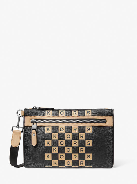 Hudson Checkerboard Logo Pebbled Leather Convertible Crossbody Bag michael kors hudson checkerboard logo pebbled leather convertible crossbody bag
