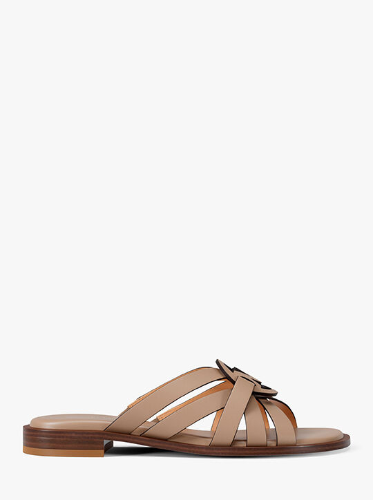 Erika Leather Slide Sandal michael kors erika leather slide sandal