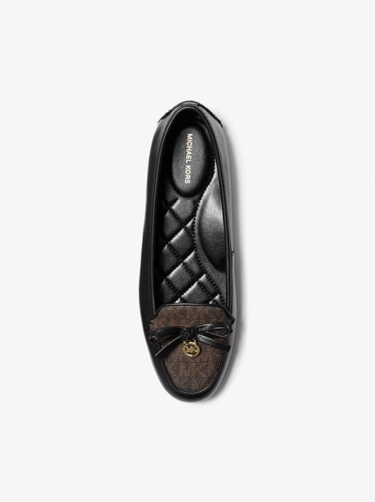 Wendy Leather and Signature Logo Moccasin michael kors wendy leather and signature logo moccasin