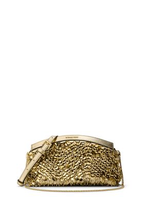 michael kors athena small metallic sequin embellished convertible clutch