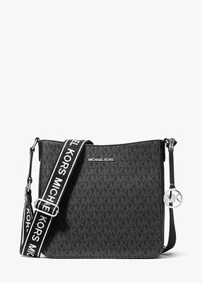 michael kors jet set small signature logo crossbody bag