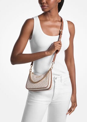 michael kors jet set signature logo convertible crossbody bag