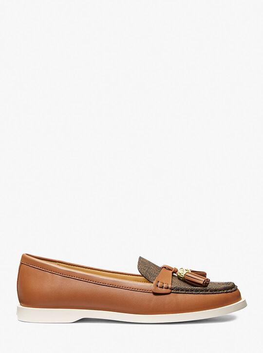 Kiernan Leather and Signature Logo Loafer michael kors kiernan leather and signature logo loafer