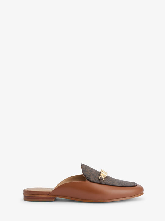 michael kors tiffanie signature logo and leather mule