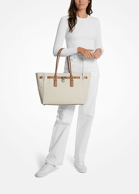 michael kors hamilton moderne large signature logo tote bag