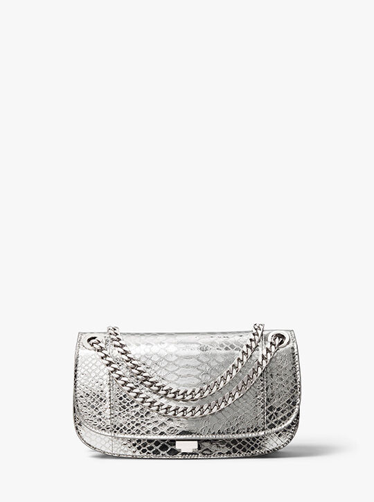 Christie Mini Metallic Python Embossed Leather Envelope Bag michael kors christie mini metallic python embossed leather envelope bag