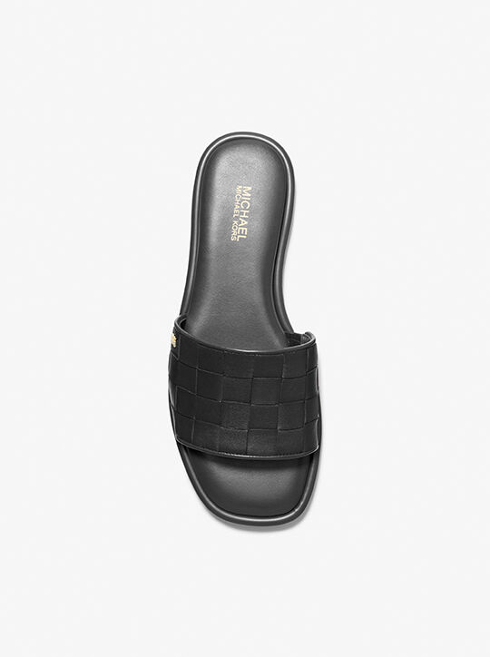 Hayworth Woven Leather Slide Sandal Michael Kors Official site