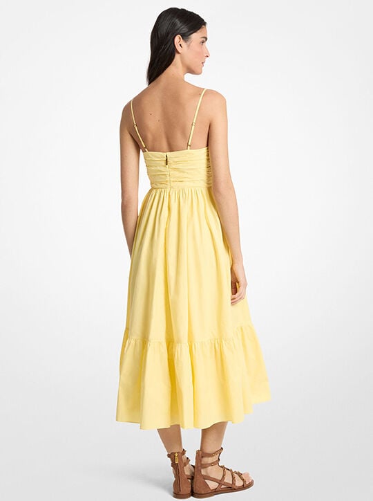 michael kors cotton poplin midi dress