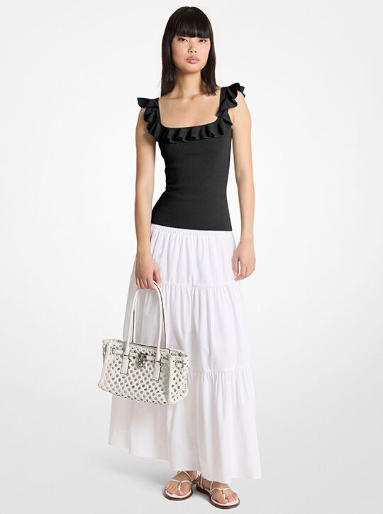 michael kors ruffled stretch viscose tank top