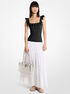 michael kors ruffled stretch viscose tank top