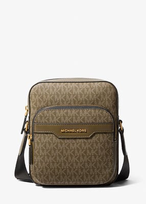 michael kors hudson mini signature logo flight bag
