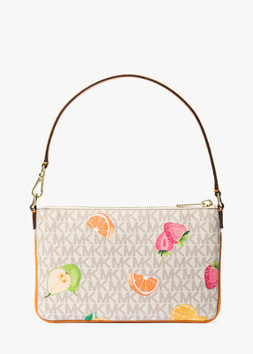 michael kors jet set travel small printed signature logo wristlet
