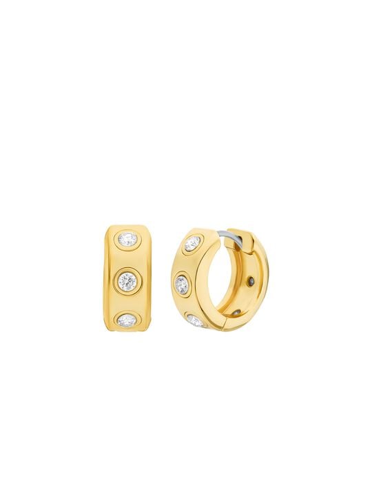 Pavé Logo Huggie Earrings michael kors pav logo huggie earrings