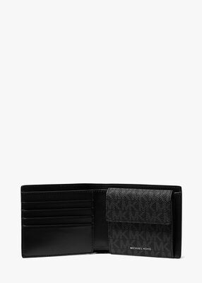 michael kors محفظة هدسون المصنوعة من الجلد مع جيب للعملات المعدنية
