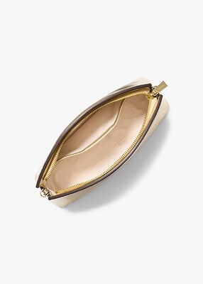 michael kors حقيبة يد أثينا صغيرة قابلة للتحويل من الجلد المعدني