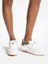 michael kors dottie signature logo trim and leather platform sneaker