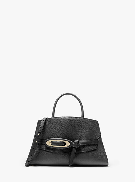 Cordelia Cornelia Medium Pebbled Leather Satchel, BLACK | Michael Kors UAE