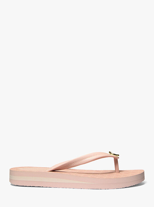 michael kors posie signature logo flip flop
