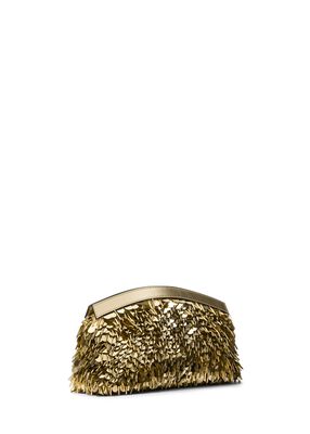 michael kors athena small metallic sequin embellished convertible clutch