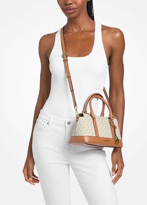 michael kors andie small signature logo satchel