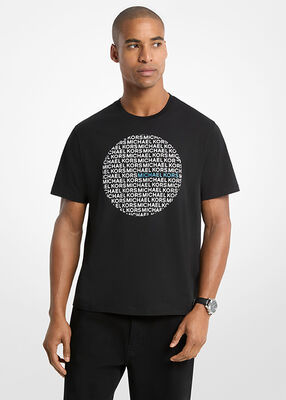 michael kors circle logo cotton jersey t shirt