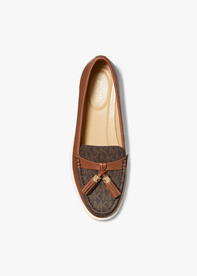 michael kors kiernan leather and signature logo loafer
