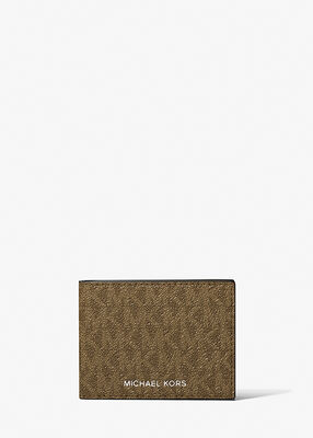 michael kors harrison logo billfold wallet with passcase
