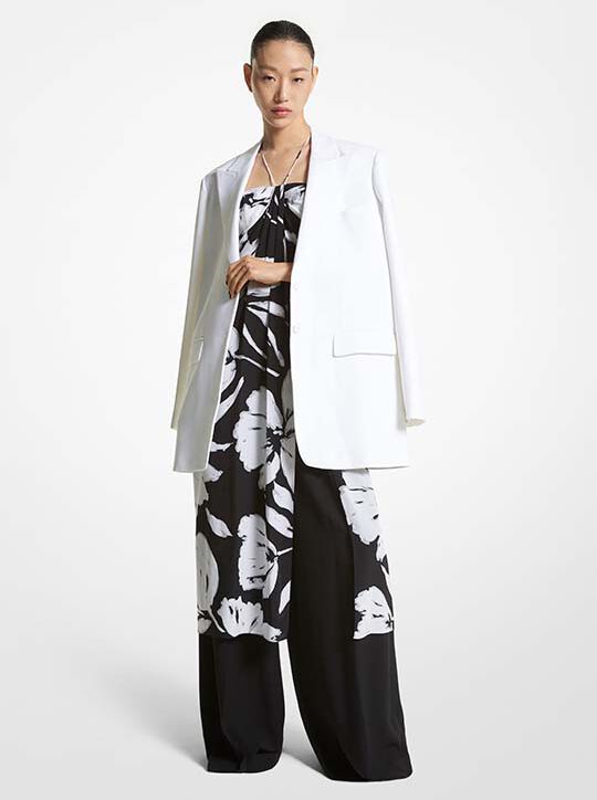 Brushstroke Floral Silk Crepe De Chine Sarong Tunic michael kors brushstroke floral silk crepe de chine sarong tunic