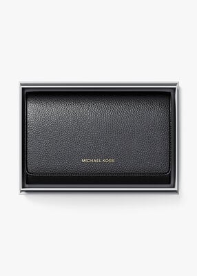 michael kors jet set large pebbled leather wallet