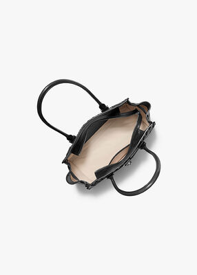 michael kors hamilton moderne small woven leather satchel