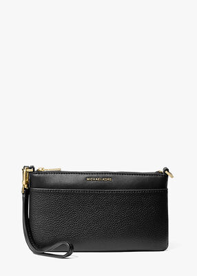michael kors jet set medium pebbled leather wristlet