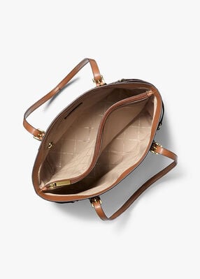 michael kors voyager large signature logo tote bag